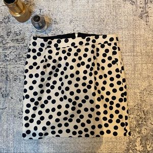 J.Crew Polka Dot Cream and Black Postage Skirt